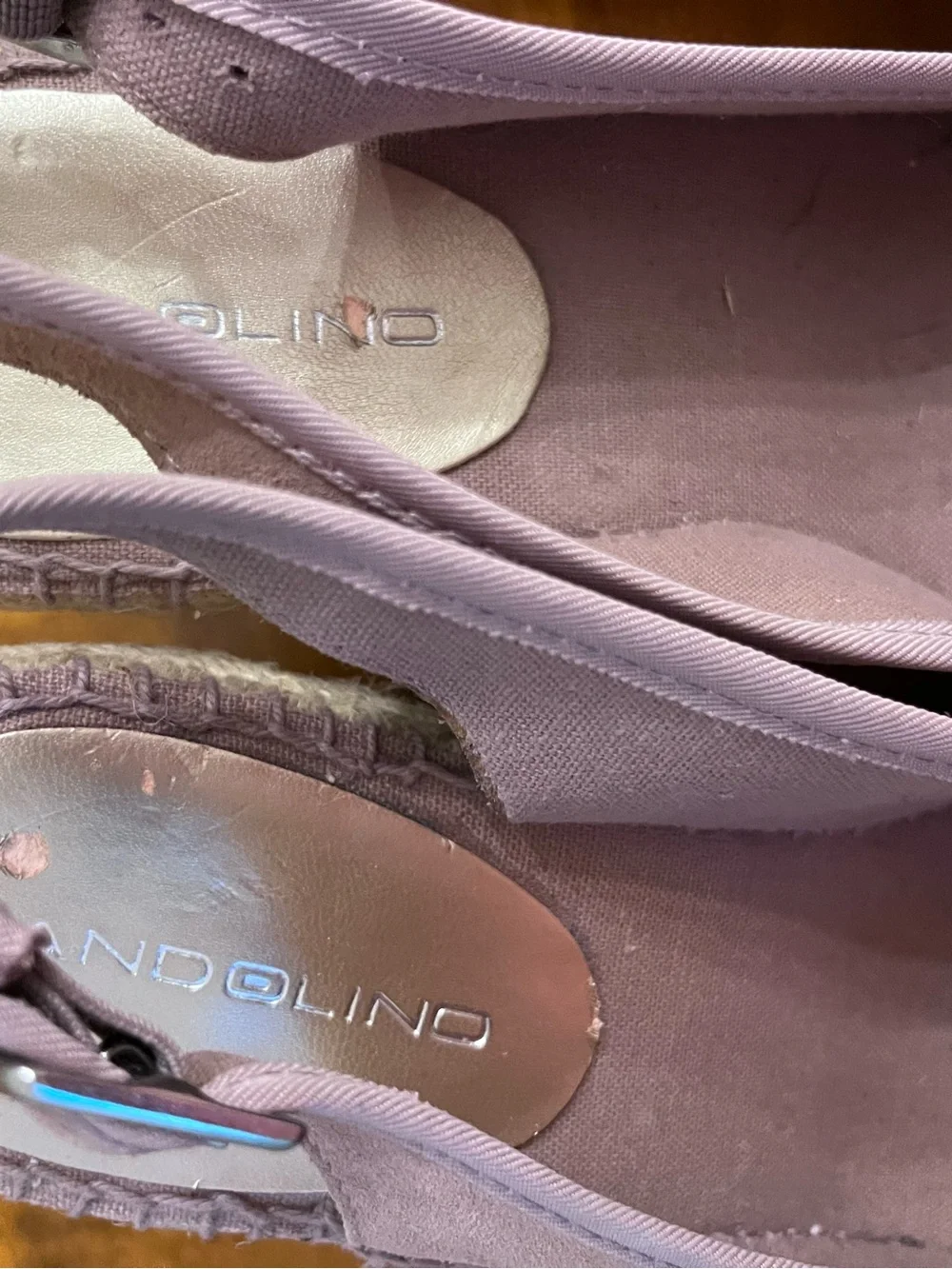 Peep toe leather lilac espadrilles 7 1/2 M
